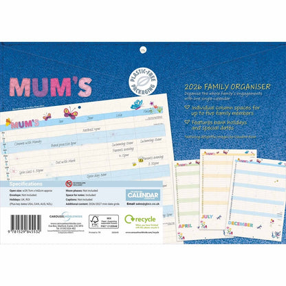 Mum's Fabric & Buttons A4 Family Organiser 2026 – Colourful Coordination for Busy Lives
