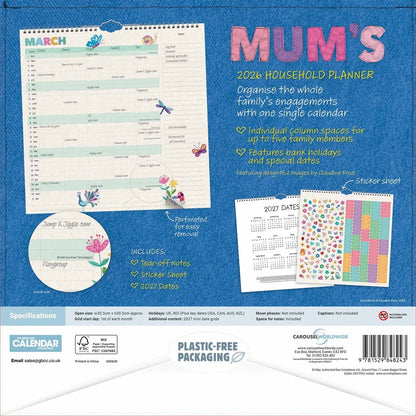 Mum's Fabric Household Family Square Planner 2026 – Keep Family Life Seamless