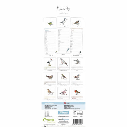 Madeleine Floyd Dawn Chorus Slim Calendar 2026 – Celebrate British Birds in Style
