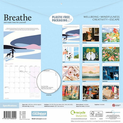 Breathe Calendar 2026 – Escape to Your Happy Place