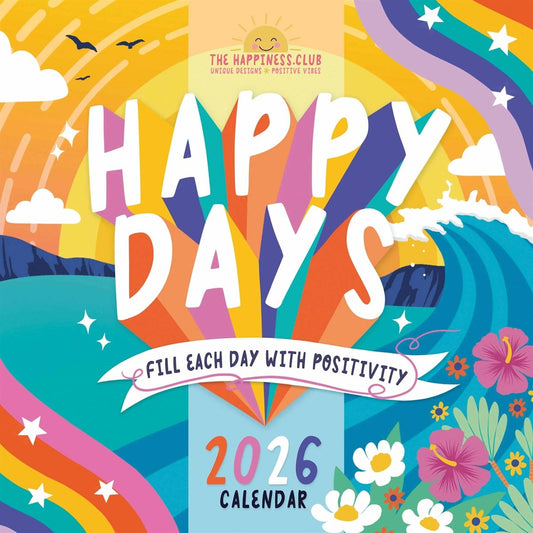 Happiness Club, Happy Days Square Calendar 2026 – Positive Vibes All Year