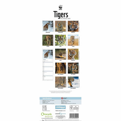 WWF Tigers Slim Calendar 2026 – Majestic Wildlife Photography