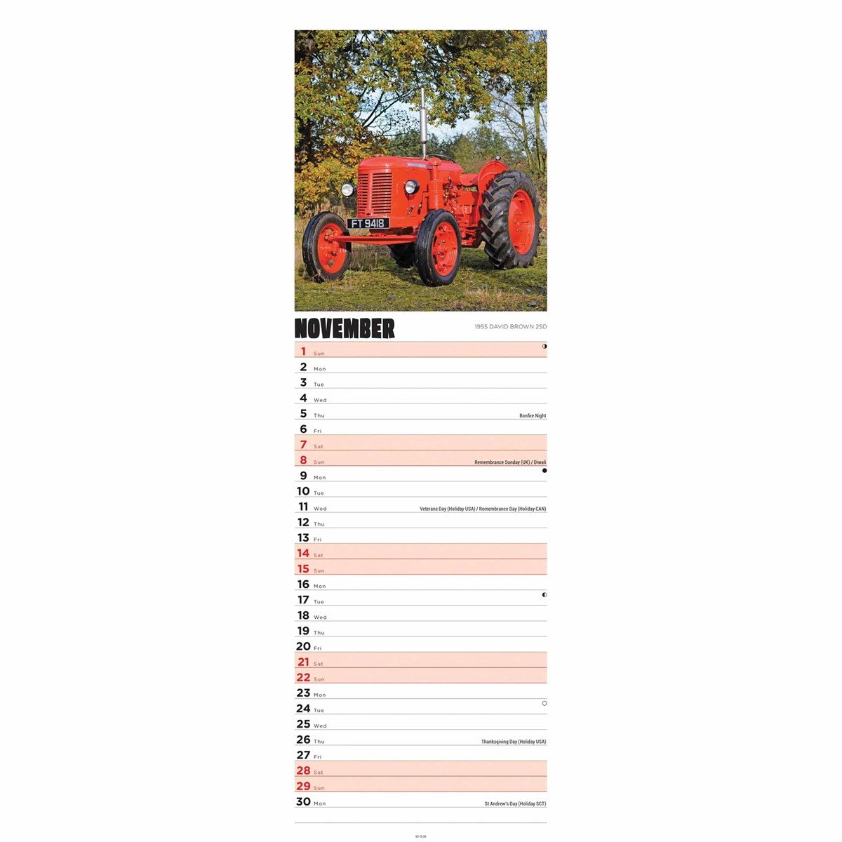 Tractors Slim Calendar 2026 – Celebrating the Workhorse of the Farm
