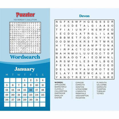 Wordsearch, Puzzler Desk Calendar 2026 – A Daily Word-Hunting Challenge