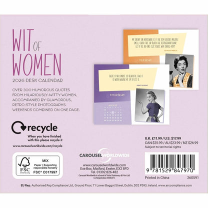 Wit Of Women Desk Calendar 2026 – A Daily Dose of Sass and Style