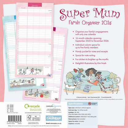 Super Mum Family Square Organiser 2026 – Keep Your Family Super Organised