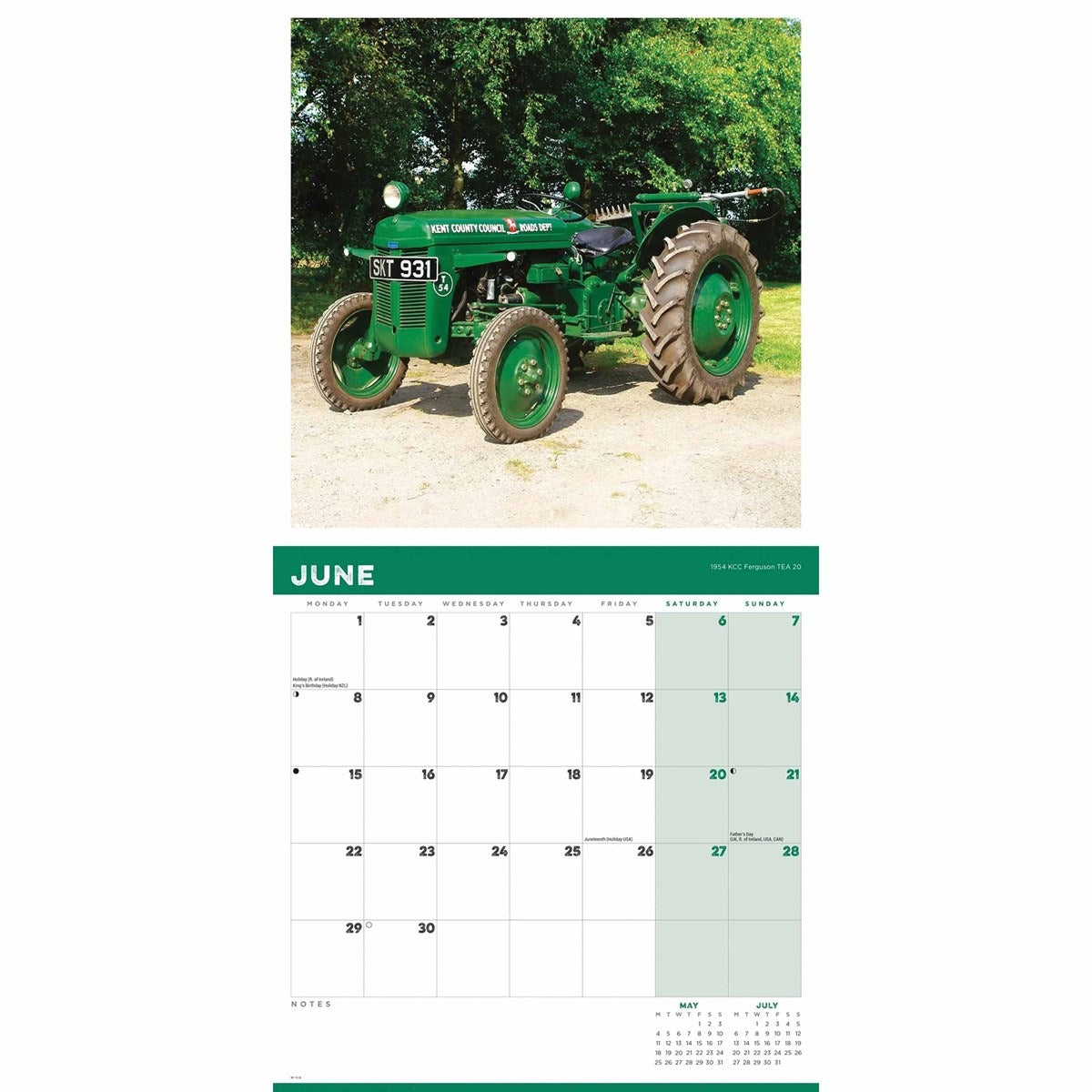 Vintage Tractors Square Calendar 2026 – Countryside Classics All Year Round