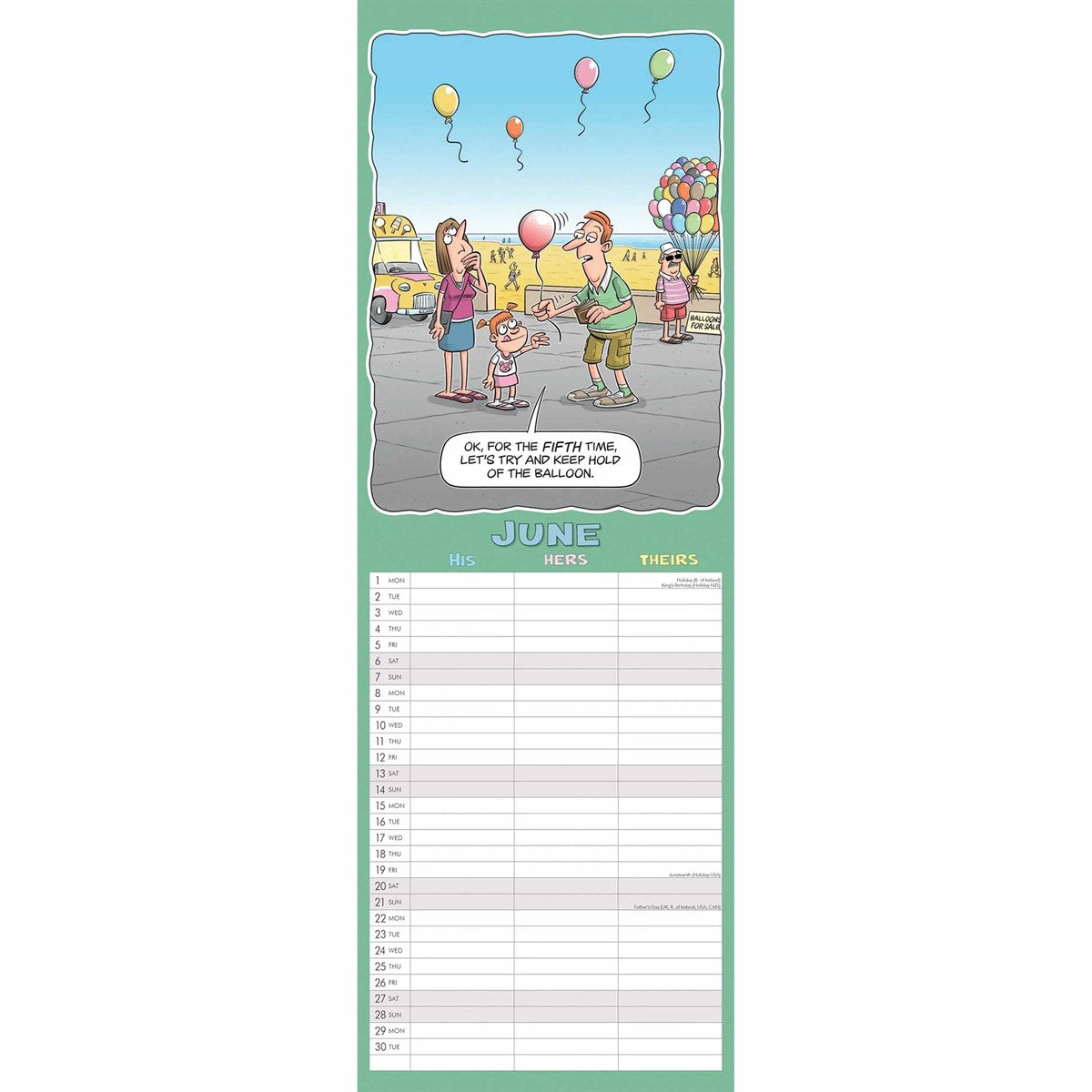 Wacky World Of His, Hers 'N' Theirs Slim Family Planner 2026 – Organise with Fun for Everyone!