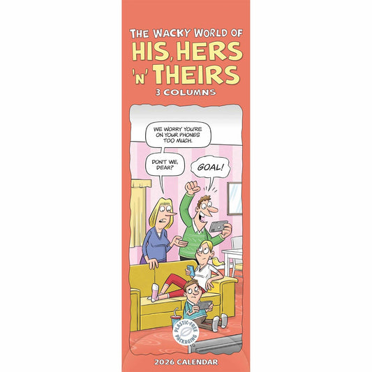 Wacky World Of His, Hers 'N' Theirs Slim Family Planner 2026 – Organise with Fun for Everyone!