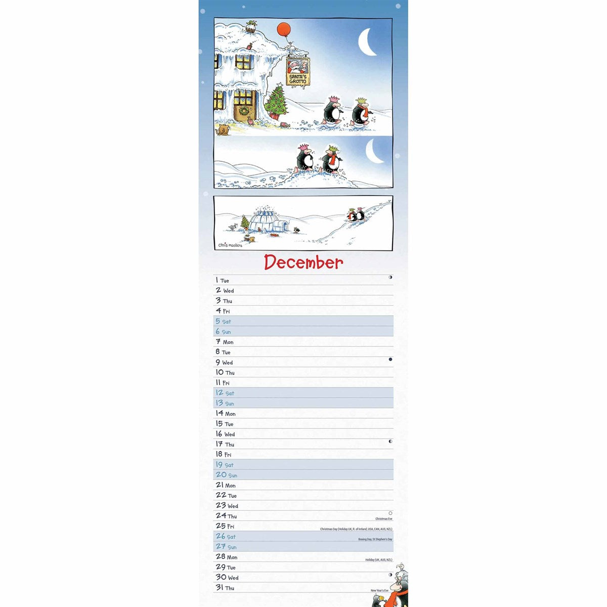 Eric the Penguin Slim Calendar 2026 – A Year of Antarctic Laughs