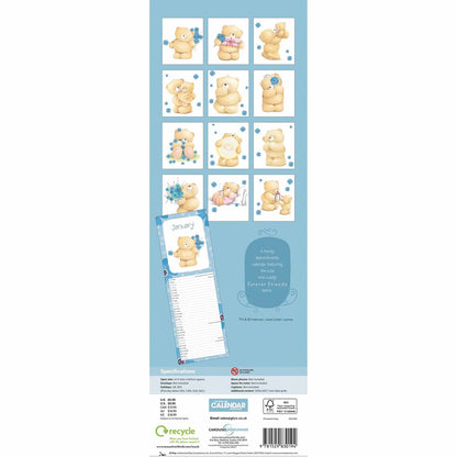 Forever Friends Slim Calendar 2026 – Sweet Moments with Adorable Teddy Bears