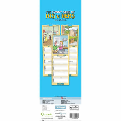 Funny Side Of His 'N' Hers Couples Slim Planner 2026 – Keep Both Your Appointments in One Calendar