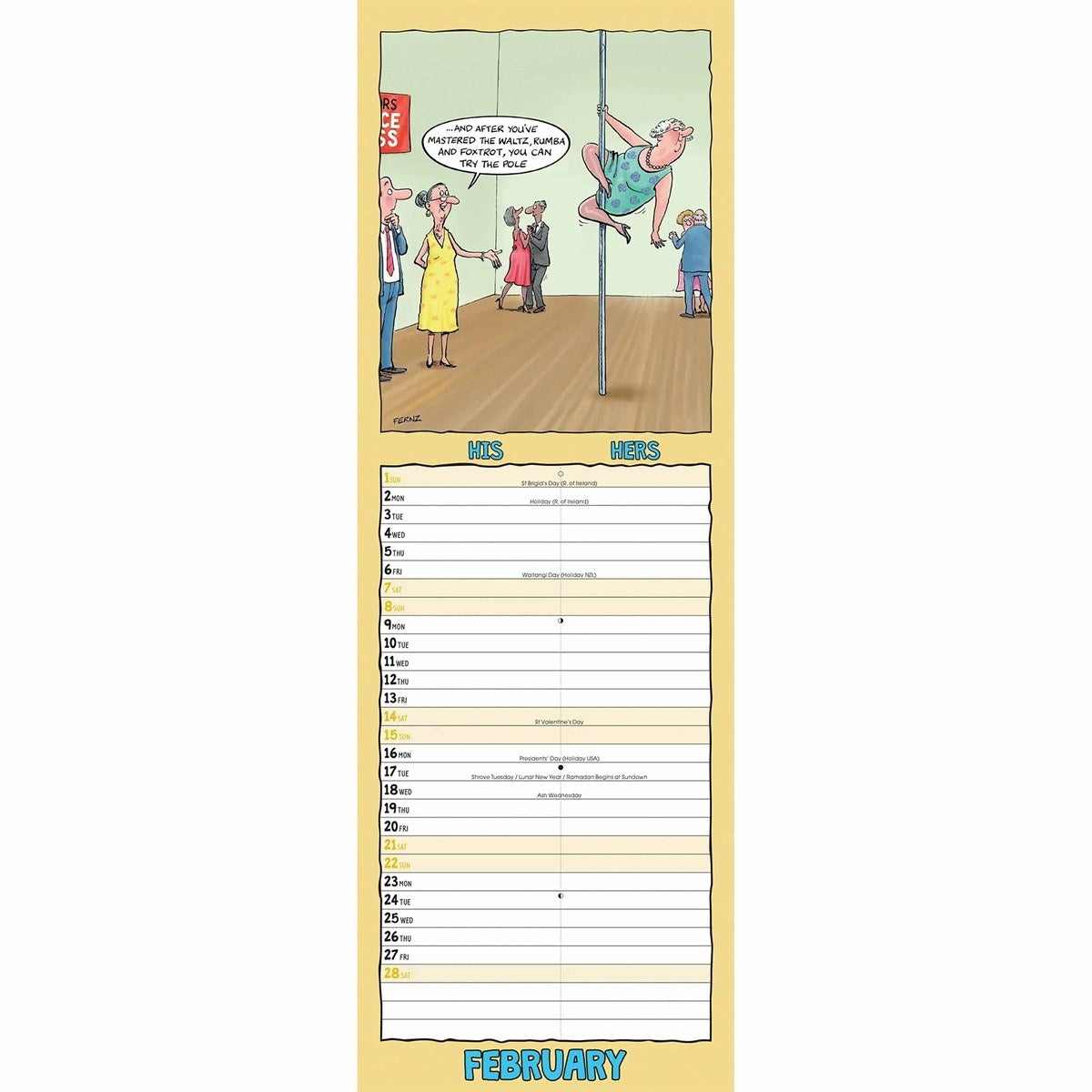 Funny Side Of His 'N' Hers Couples Slim Planner 2026 – Keep Both Your Appointments in One Calendar