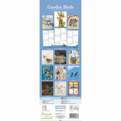 Garden Birds Slim Calendar 2026 – Featuring Art by Pollyanna Pickering