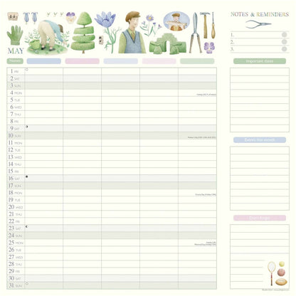 Judith Glover, Garden Days Mums Household Family Square Planner 2026 – Effortless Organisation in Bloom