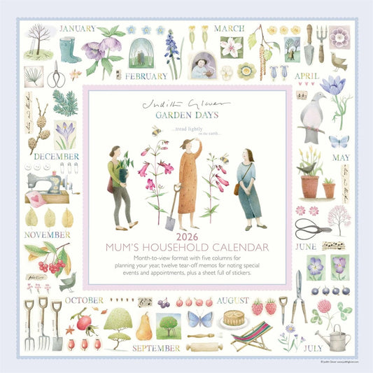 Judith Glover, Garden Days Mums Household Family Square Planner 2026 – Effortless Organisation in Bloom
