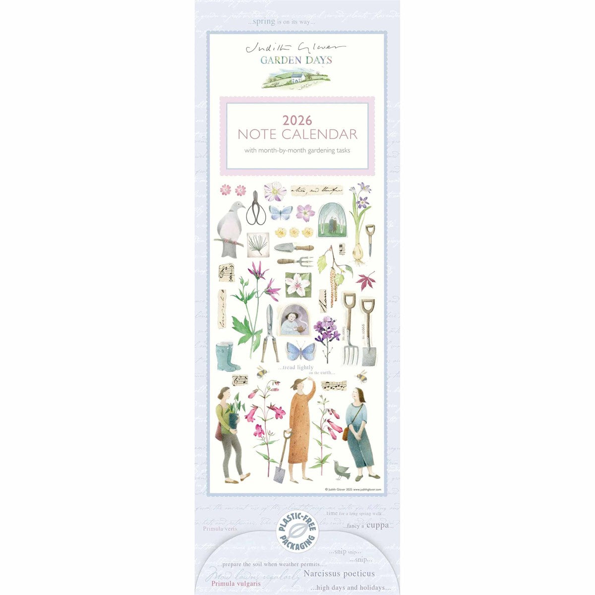 Judith Glover Garden Days Slim Calendar 2026 – Timeless Summer Serenity in Every Month