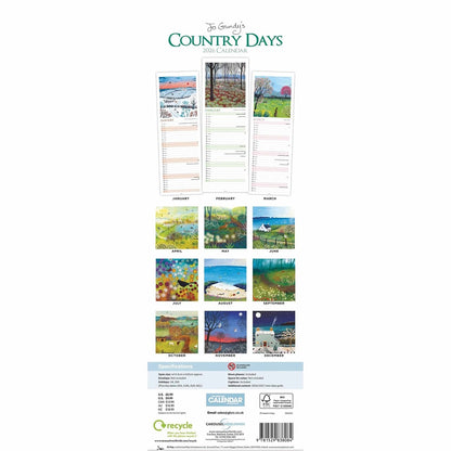 Country Days Slim Calendar 2026 – A Year of Seasonal Charm by Jo Grundy