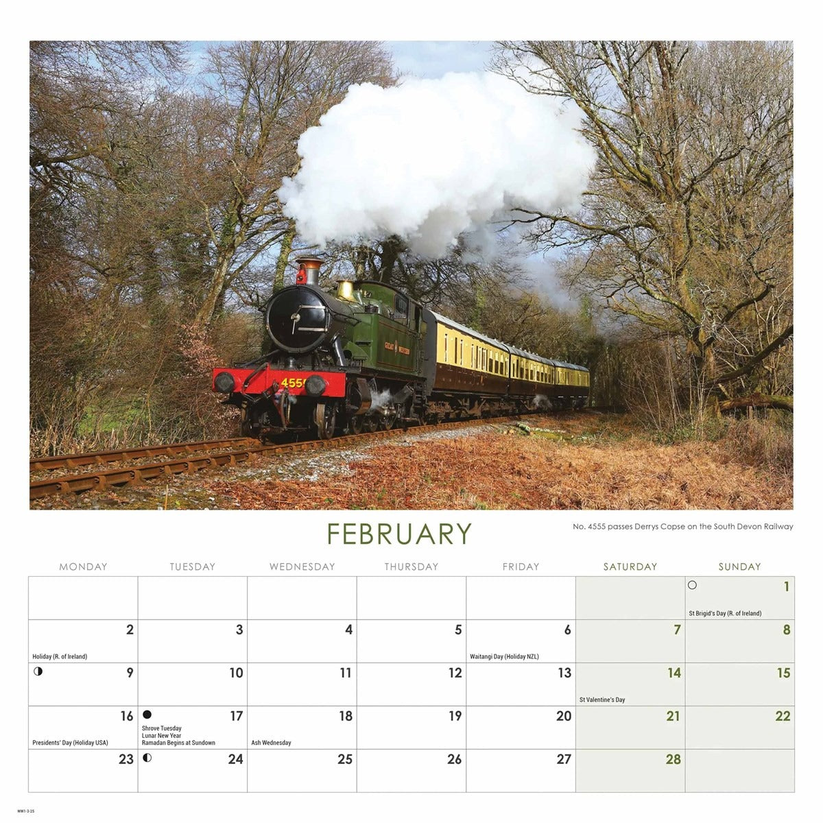Country Railways Square Calendar 2026 – Relive the Golden Age of Steam