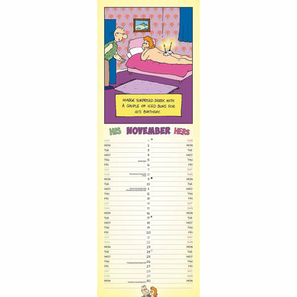 Derek & Madge His 'N' Hers Couples Slim Planner 2026 – A Fun Take on the Battle of the Sexes