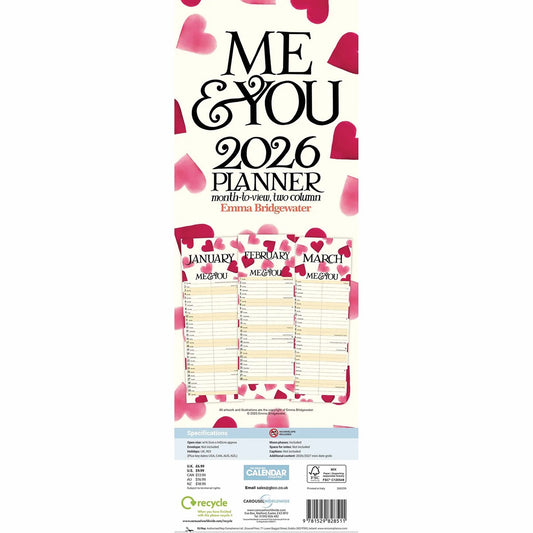 Me & You Couples Slim Planner 2026 – Perfect Planning for Two by Emma Bridgewater