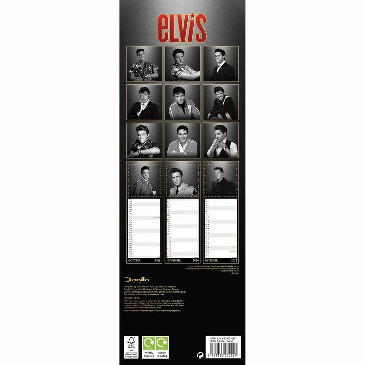 Elvis Slim Calendar 2026 – Celebrate the King of Rock and Roll All Year Long
