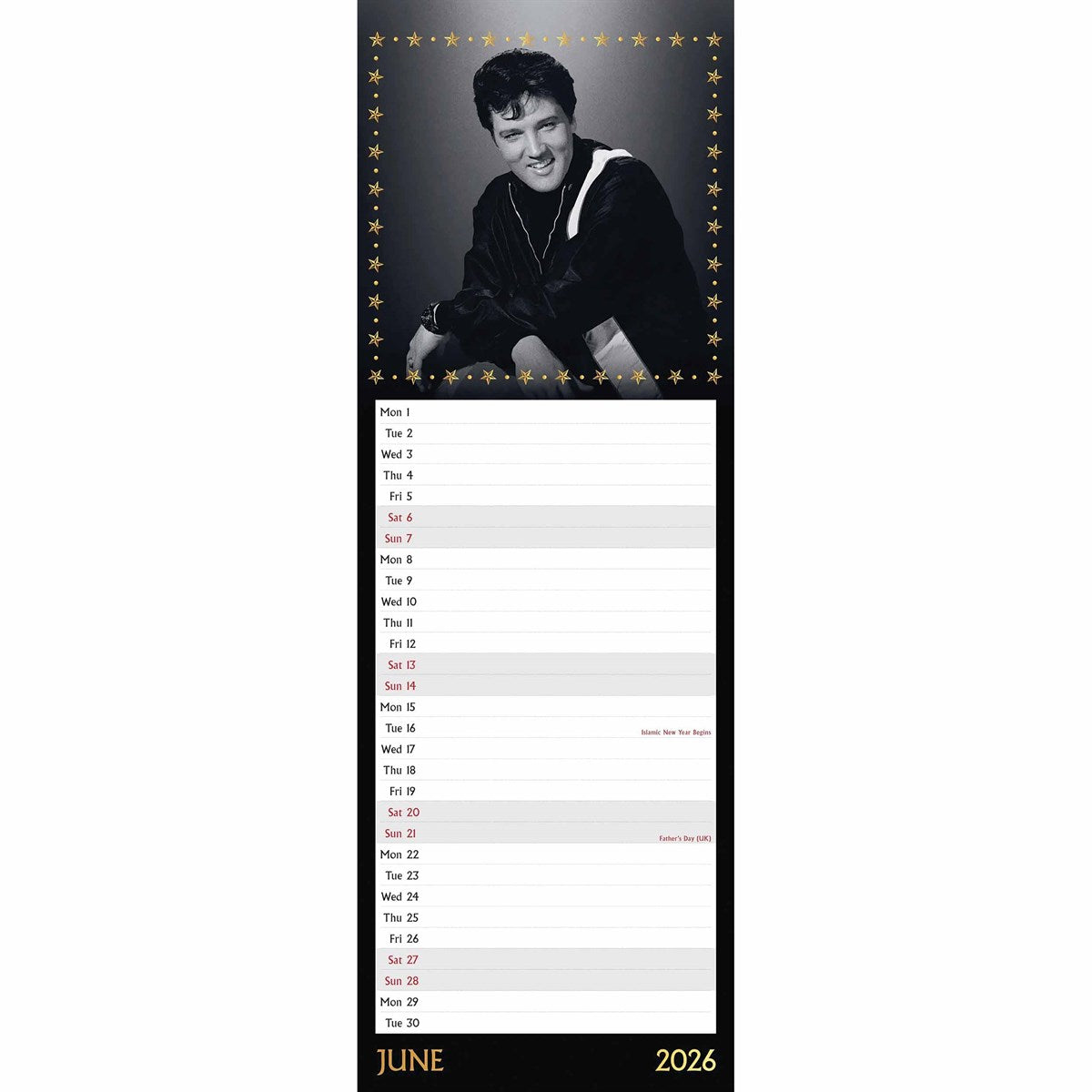 Elvis Slim Calendar 2026 – Celebrate the King of Rock and Roll All Year Long