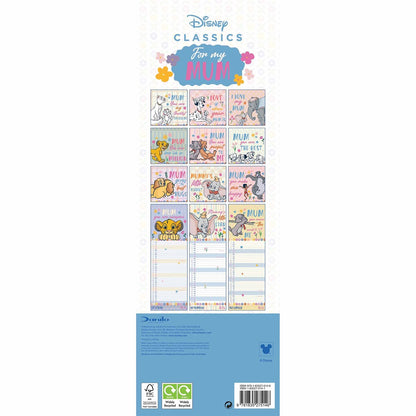 Disney Classics, For My Mum Slim Calendar 2026 – A Magical Gift for Every Disney-Loving Mum