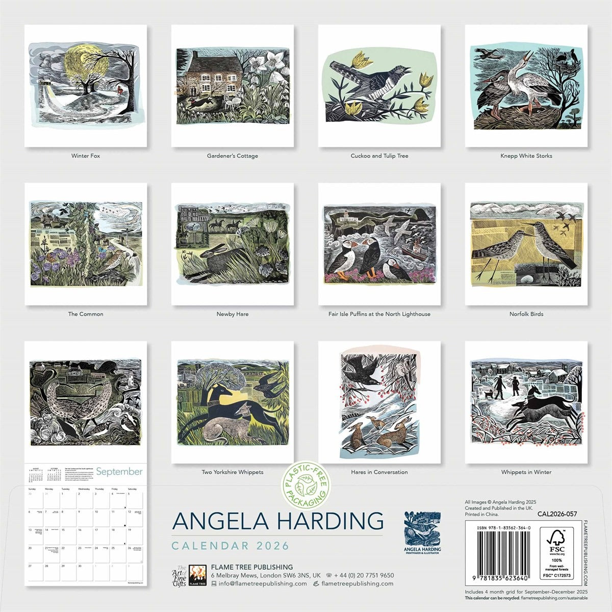 Angela Harding Square Calendar 2026 – British Countryside Through the Seasons