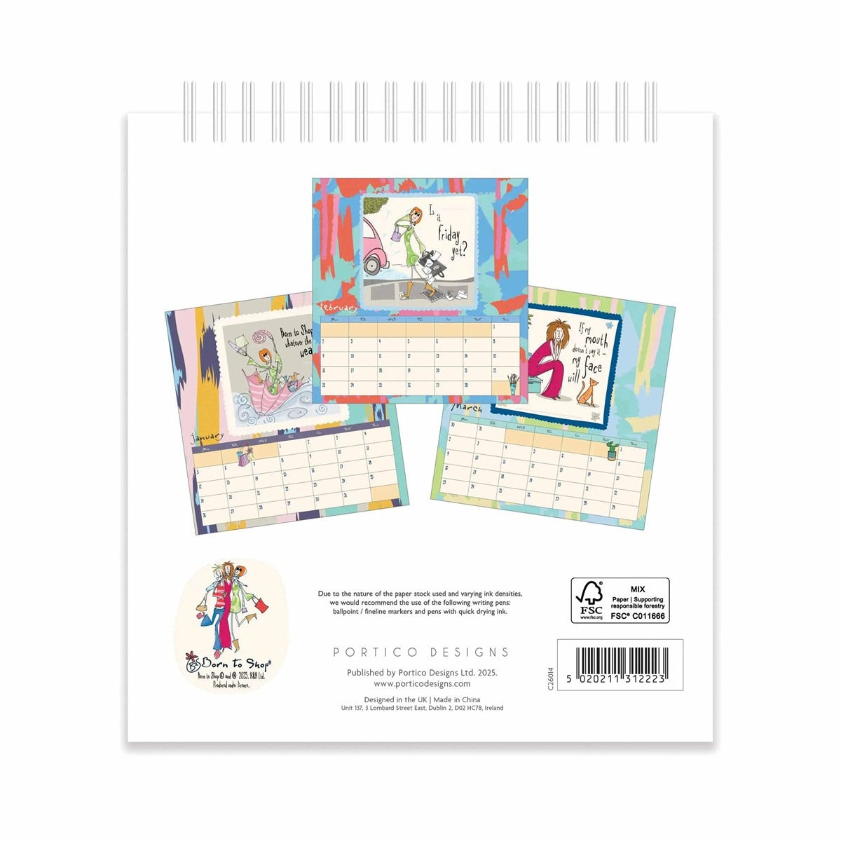 Born To Shop Easel Calendar 2026 – Fun, Fashion & Organisation