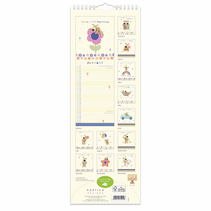Boofle Slim Calendar 2026 – Adorable Knitted Dog to Keep You Organised