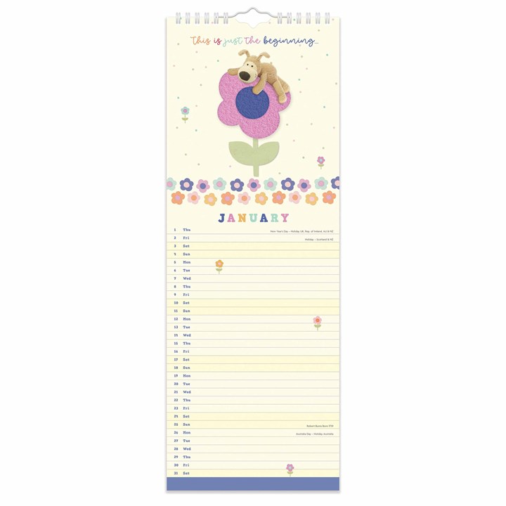 Boofle Slim Calendar 2026 – Adorable Knitted Dog to Keep You Organised