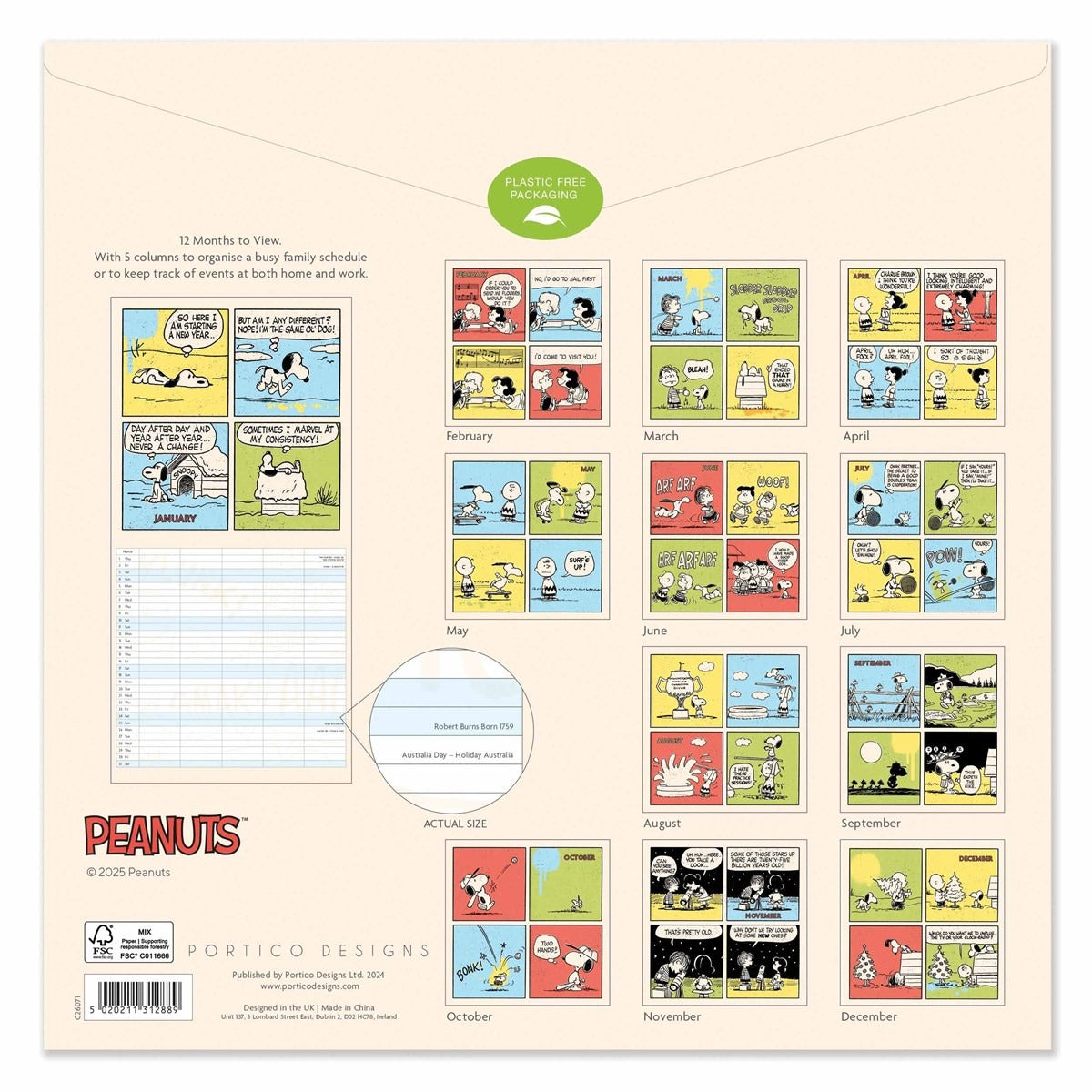 Peanuts Family Square Planner 2026 – Organise with Charlie Brown & Friends