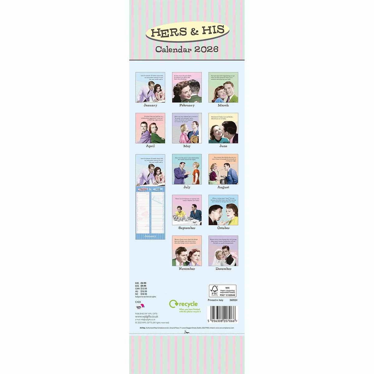 Hers & His Couples Slim Planner 2026 – Organise Together with Wit & Charm