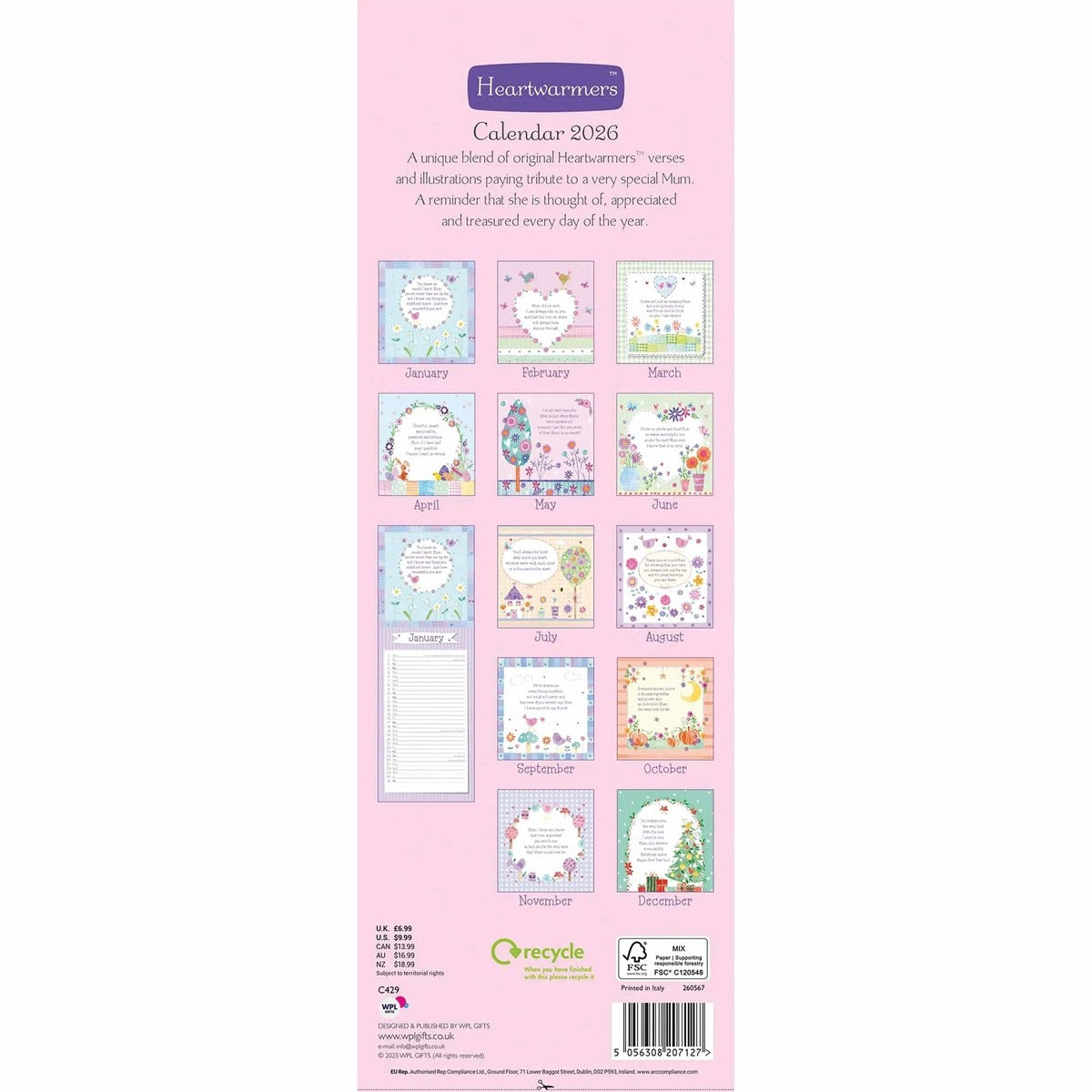 To My Mum Slim Calendar 2026 – A Year of Thoughtful Moments
