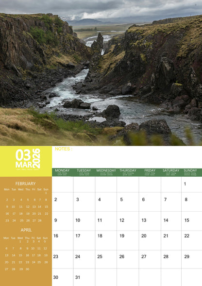 Iceland Calendar 2026 – M-PRA Range