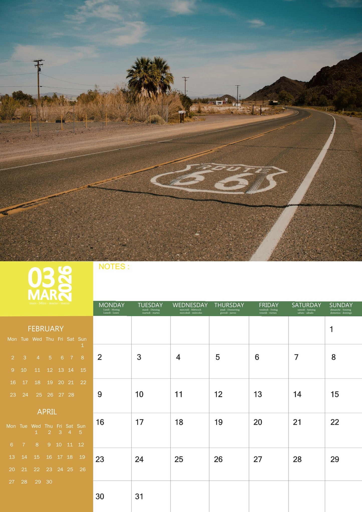 Route 66 Calendar 2026 – M-PRA Range
