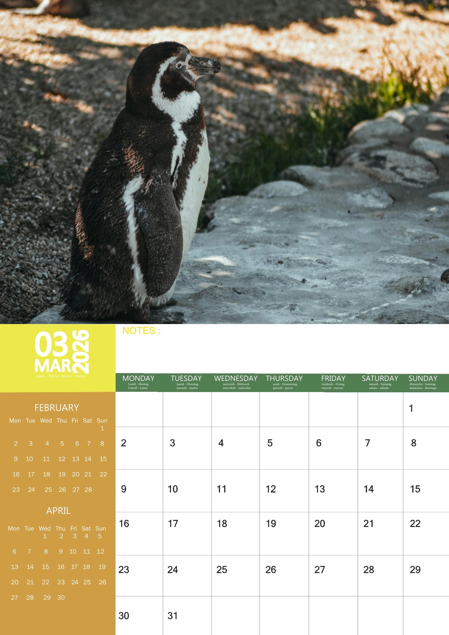 Penguin Calendar 2026 – M-PRA Range