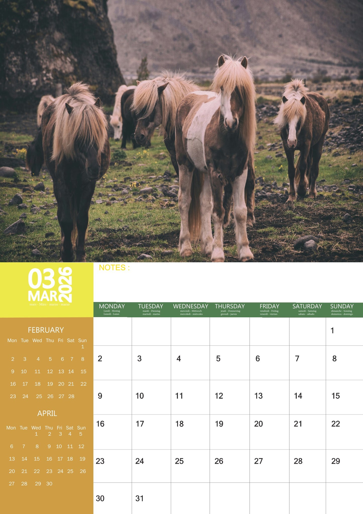 Horse Calendar 2026 – M-PRA Range