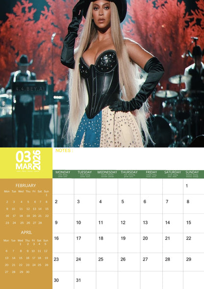 Beyonce Music Calendar 2026 – M-PRA Range