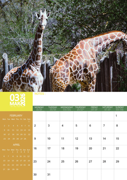 Giraffe Calendar 2026 – M-PRA Range