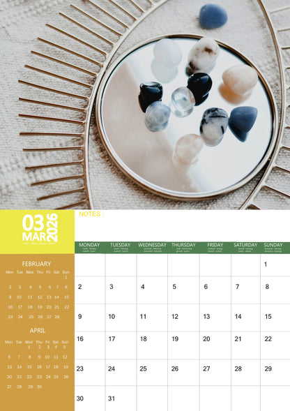 Healing Crystal Art Calendar 2026 – M-PRA Range