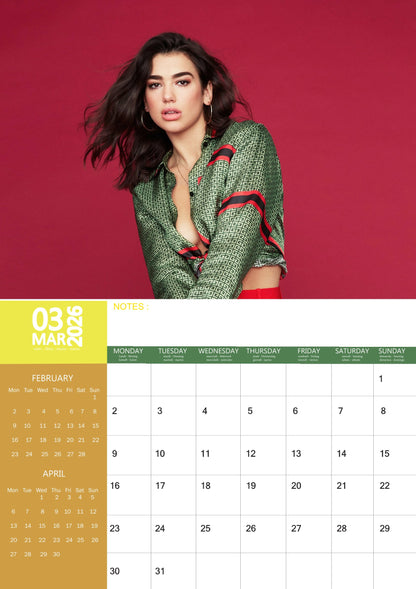 Dua Lipa Music Calendar 2026 – M-PRA Range
