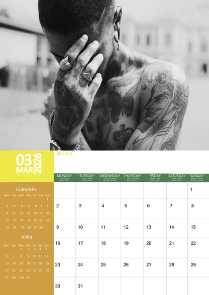 Tattooed Men Calendar 2026 – M-PRA Range
