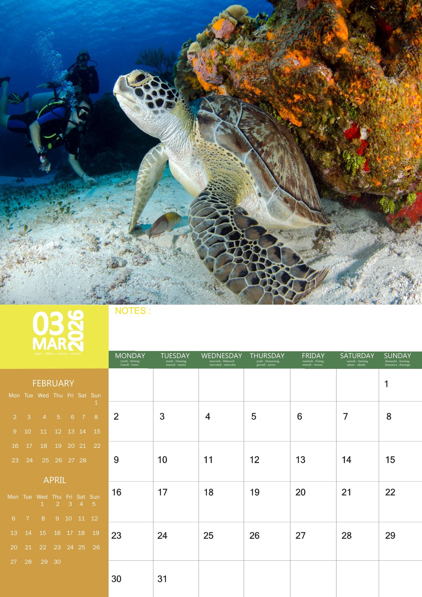 Under The Sea Calendar 2026 – M-PRA Range