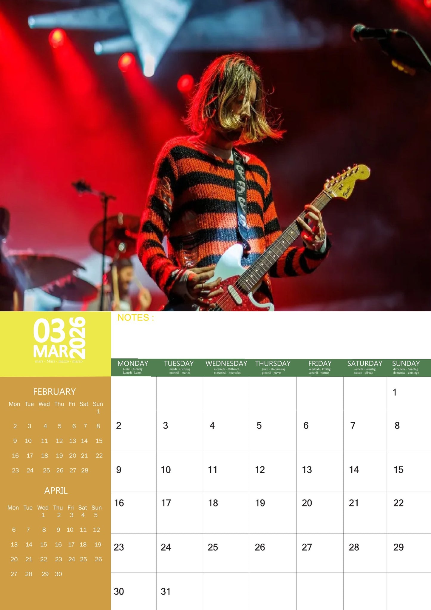 Nirvana Music Calendar 2026 – M-PRA Range