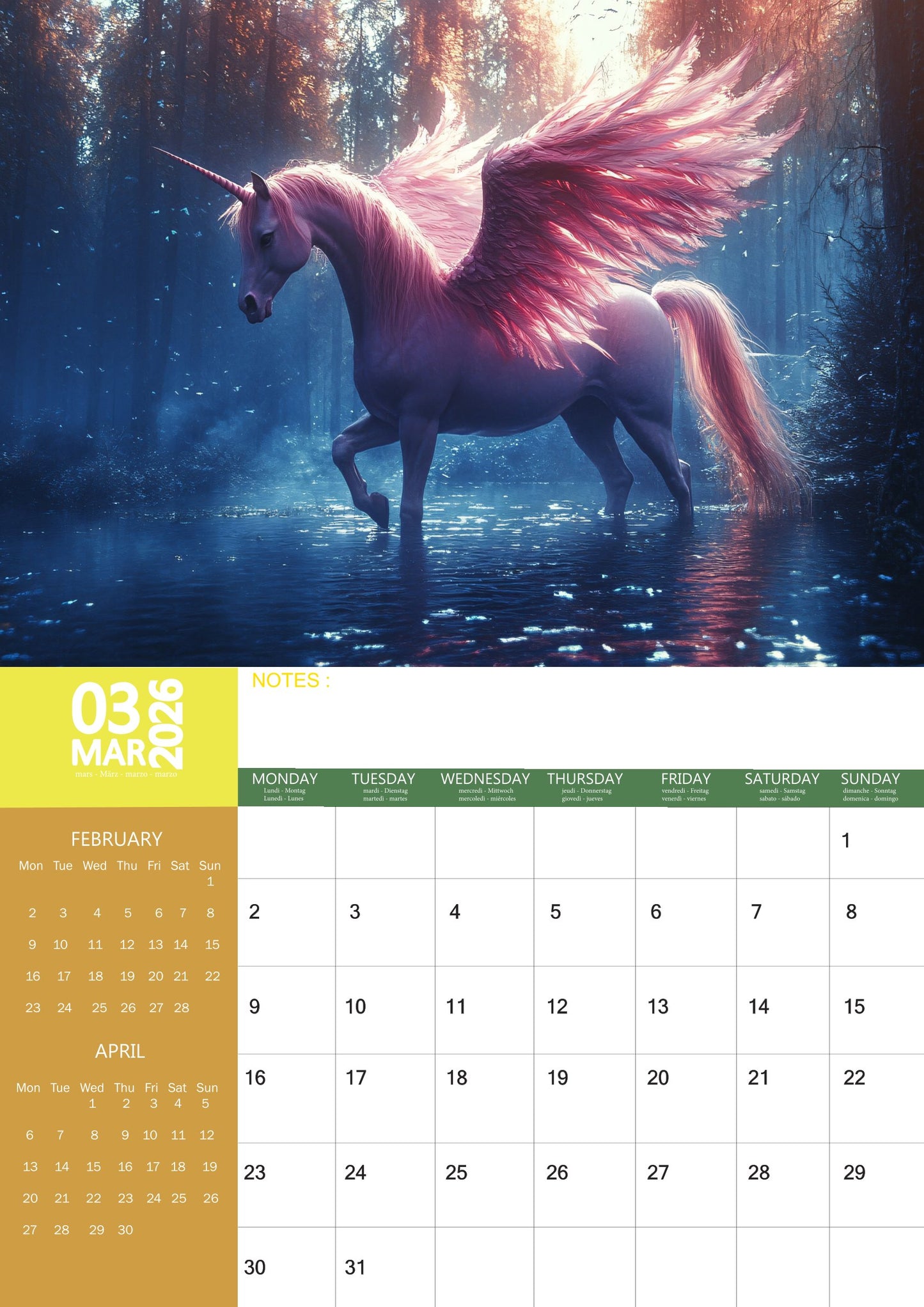 Unicorn Surrealism Art Calendar 2026 – M-PRA Range