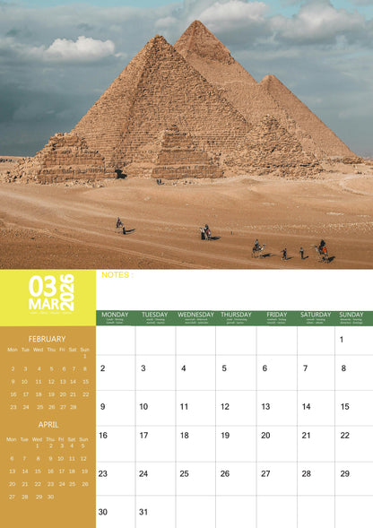 Egypt Calendar 2026 – M-PRA Range