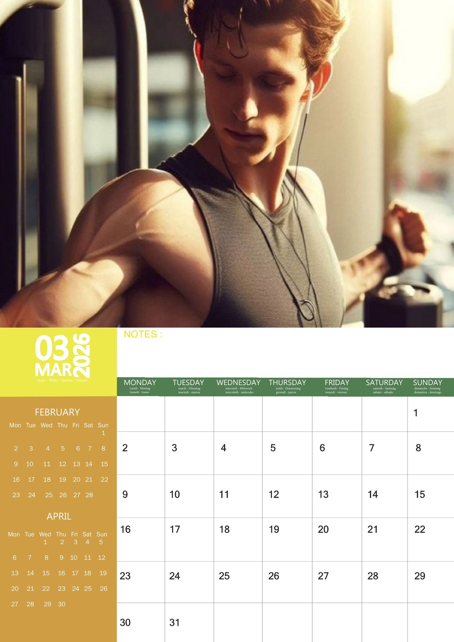 Tom Holland Celebrity Calendar 2026 – M-PRA Range