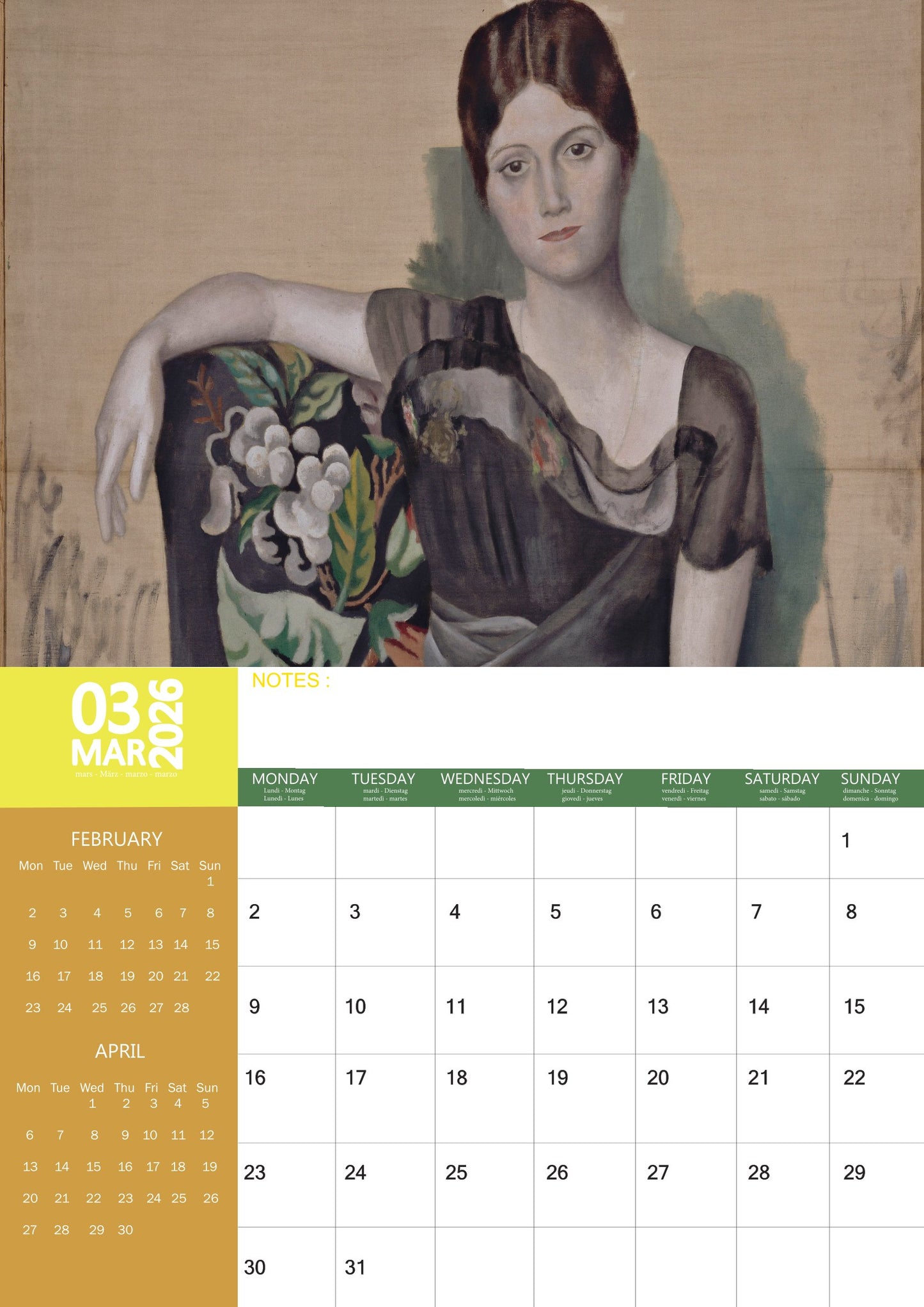 Picasso Art Calendar 2026 – M-PRA Range
